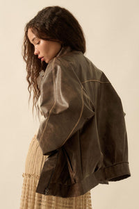 Soul Rider Vegan Leather Oversize Jacket - ShopPromesa
