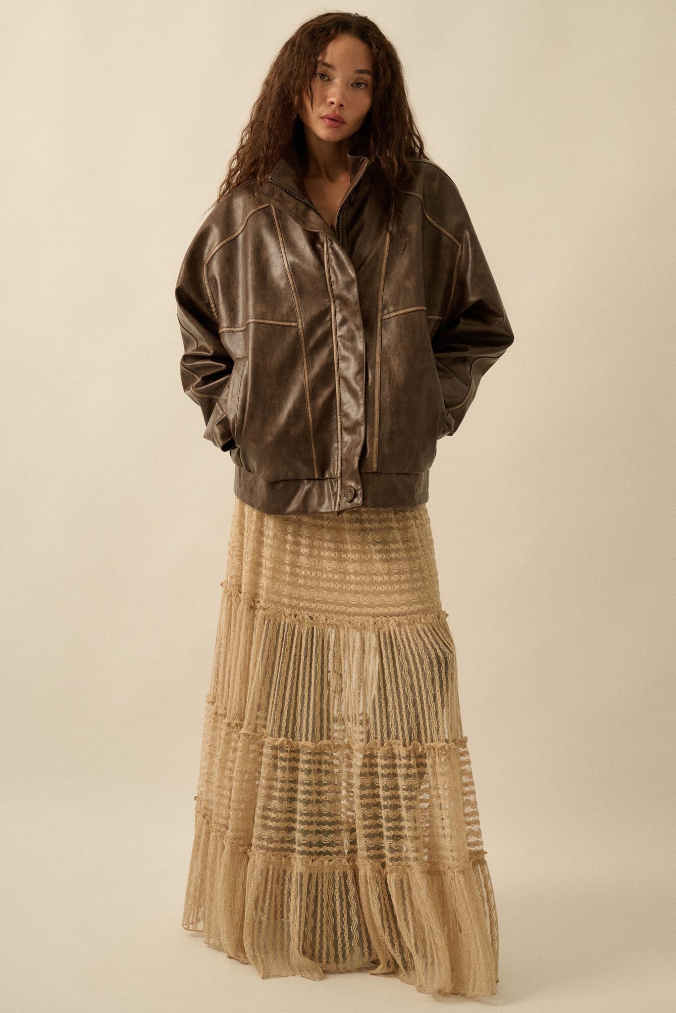 Soul Rider Vegan Leather Oversize Jacket - ShopPromesa