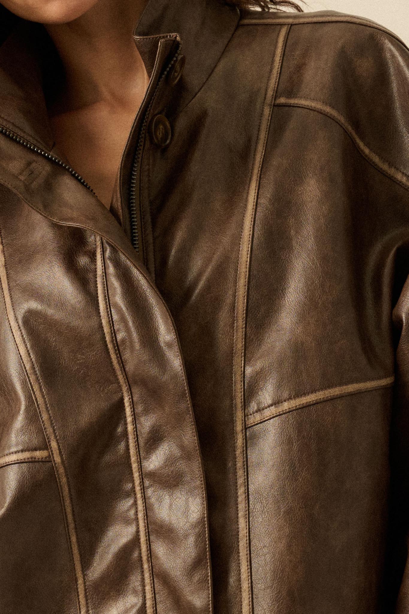 Soul Rider Vegan Leather Oversize Jacket - ShopPromesa