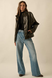 Soul Rider Vegan Leather Oversize Jacket - ShopPromesa