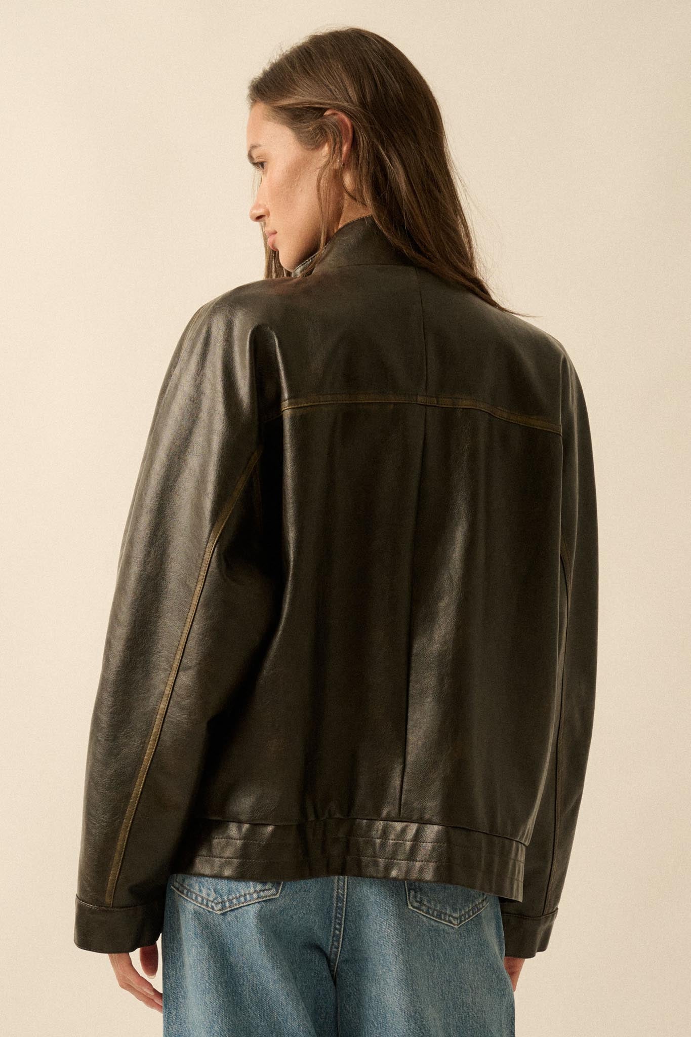 Soul Rider Vegan Leather Oversize Jacket - ShopPromesa