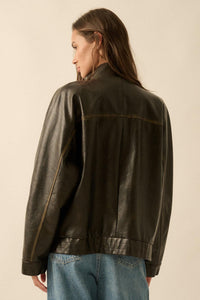 Soul Rider Vegan Leather Oversize Jacket - ShopPromesa