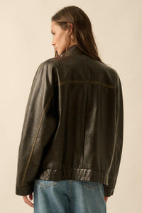 Soul Rider Vegan Leather Oversize Jacket - ShopPromesa