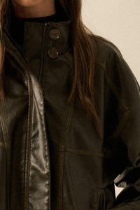 Soul Rider Vegan Leather Oversize Jacket - ShopPromesa