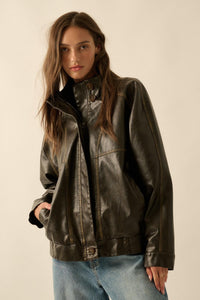 Soul Rider Vegan Leather Oversize Jacket - ShopPromesa