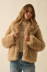 Plush Life Faux Fur Oversize Lapel Jacket - ShopPromesa