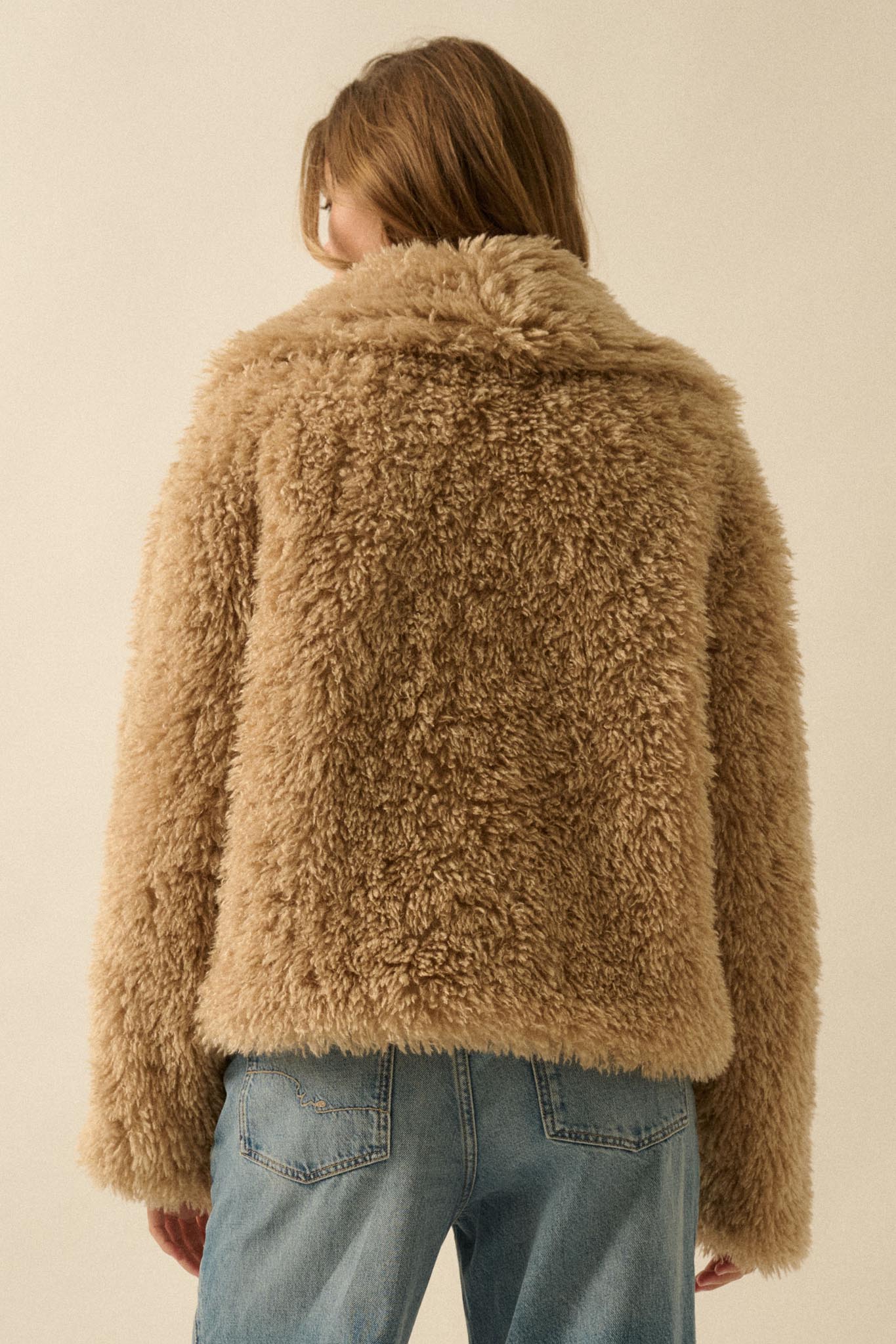 Plush Life Faux Fur Oversize Lapel Jacket - ShopPromesa