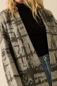 Square One Plaid Jacquard-Knit Duster Cardigan - ShopPromesa