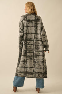 Square One Plaid Jacquard-Knit Duster Cardigan - ShopPromesa