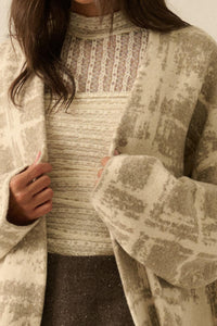 Square One Plaid Jacquard-Knit Duster Cardigan - ShopPromesa