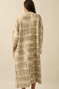Square One Plaid Jacquard-Knit Duster Cardigan - ShopPromesa