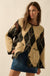 Cross Country Fuzzy-Knit Argyle Pocket Cardigan - ShopPromesa