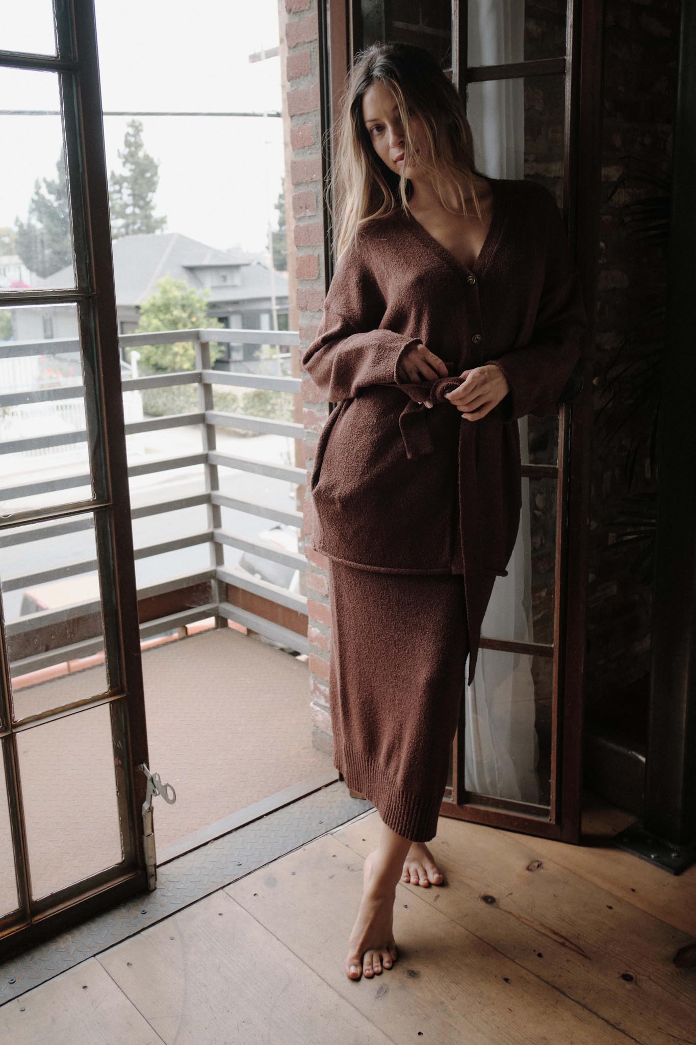 Promise the Label Belted Button-Front Cardigan - ShopPromesa