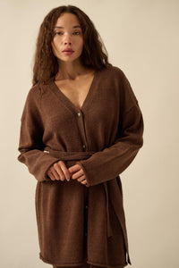 Promise the Label Belted Button-Front Cardigan - ShopPromesa