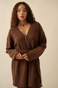 Promise the Label Belted Button-Front Cardigan - ShopPromesa