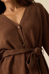 Promise the Label Belted Button-Front Cardigan - ShopPromesa