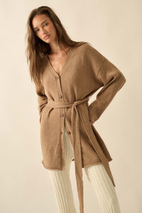 Promise the Label Belted Button-Front Cardigan - ShopPromesa