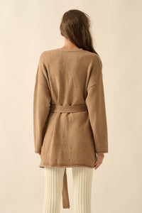 Promise the Label Belted Button-Front Cardigan - ShopPromesa
