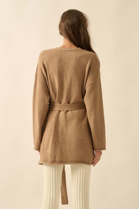 Promise the Label Belted Button-Front Cardigan - ShopPromesa