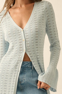 Away We Go Pointelle Rib-Knit Duster Cardigan - ShopPromesa