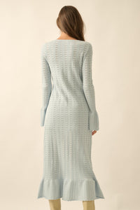 Away We Go Pointelle Rib-Knit Duster Cardigan - ShopPromesa