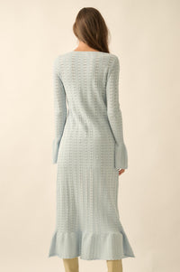 Away We Go Pointelle Rib-Knit Duster Cardigan - ShopPromesa