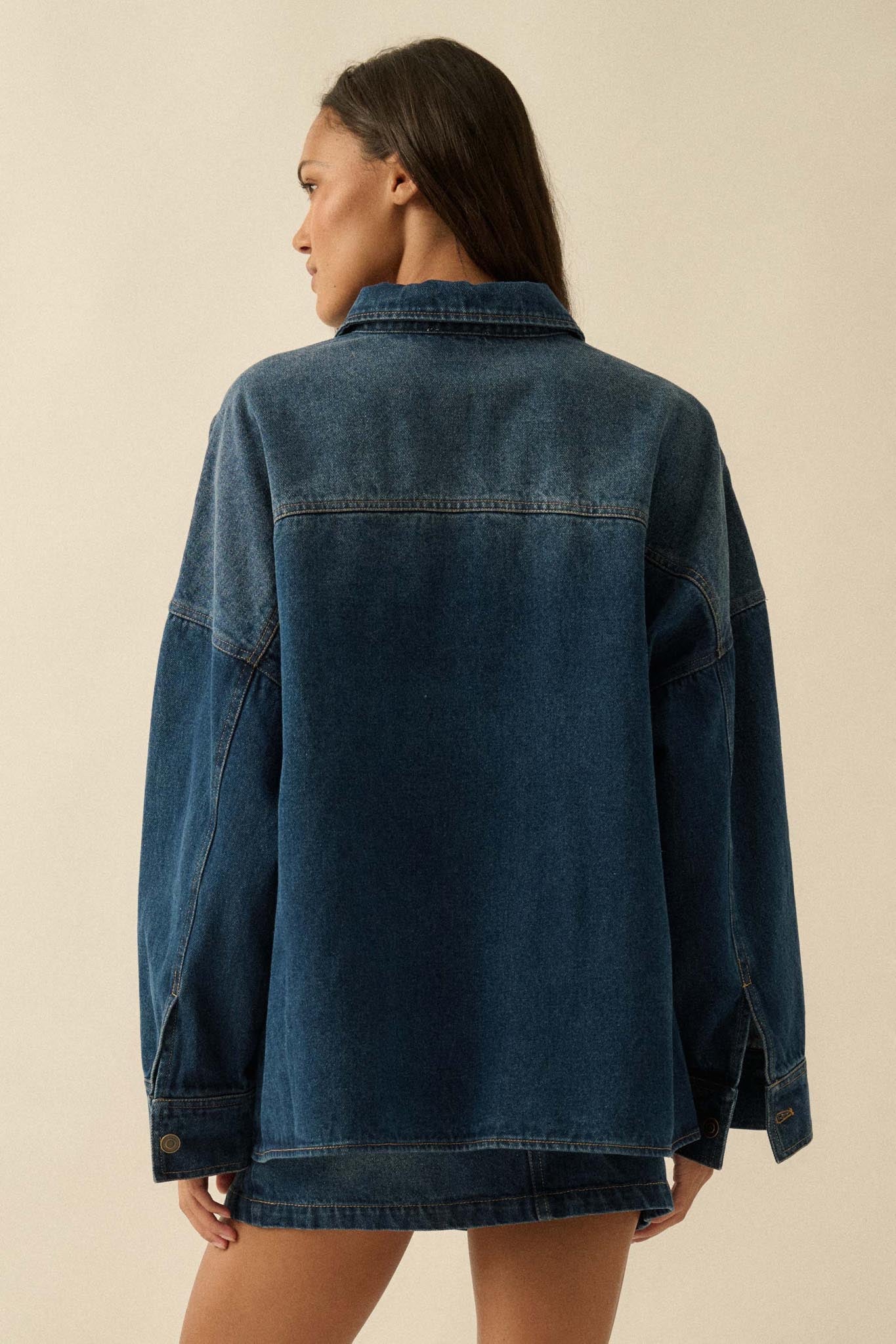 Honest Living Washed Denim Pocket Shacket