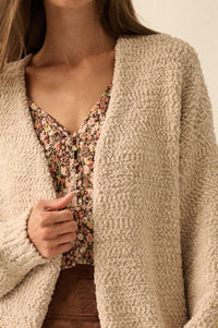 In My Feelings Textured Knit Open-Front Cardigan - ShopPromesa