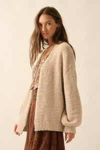 In My Feelings Textured Knit Open-Front Cardigan - ShopPromesa