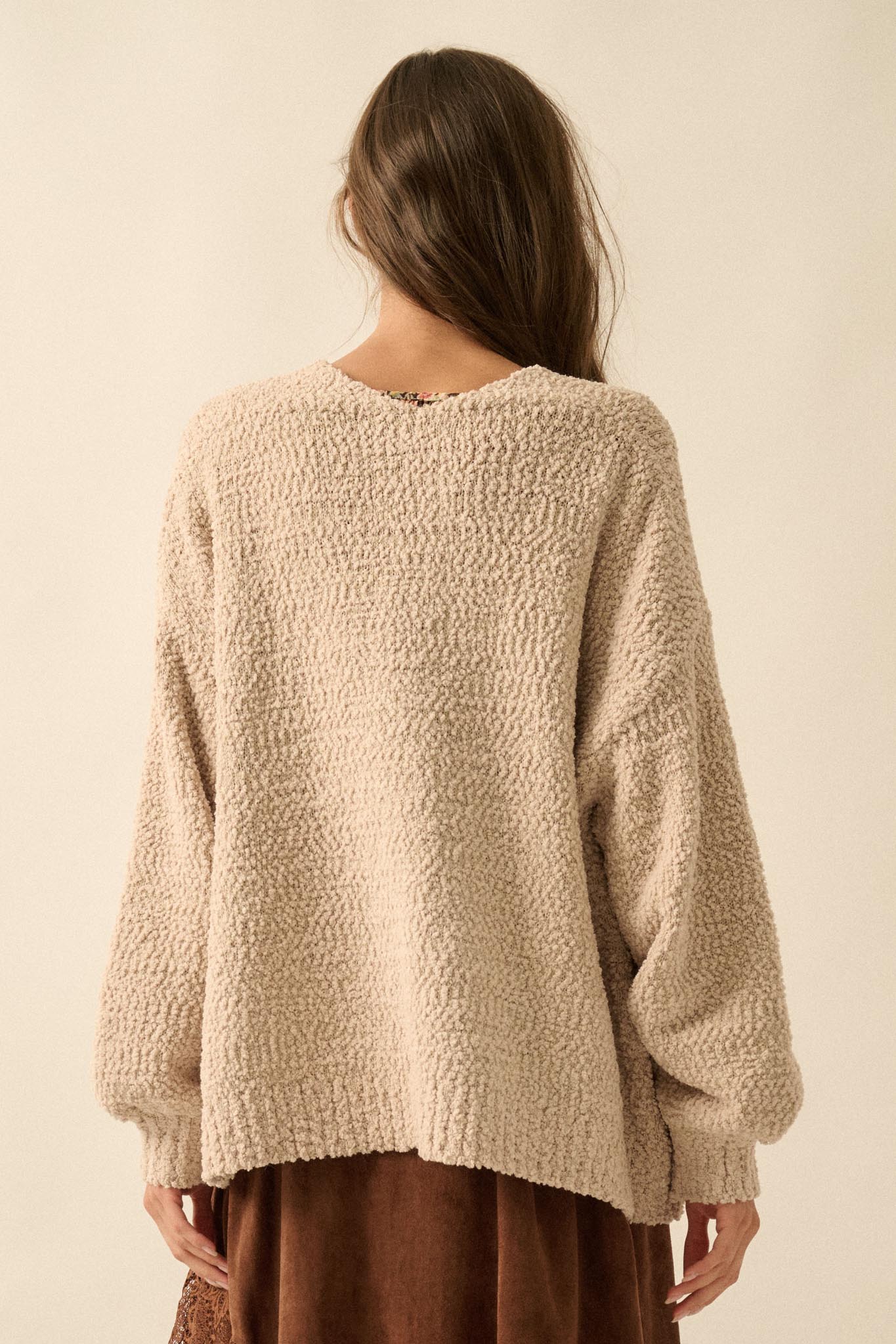 In My Feelings Textured Knit Open-Front Cardigan - ShopPromesa