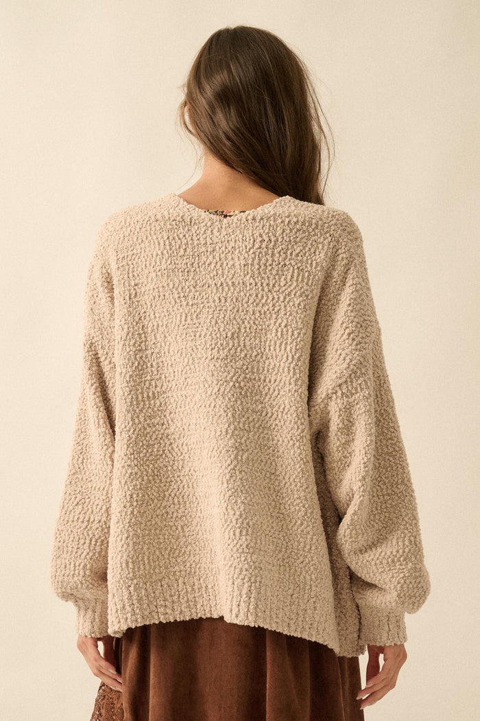 In My Feelings Textured Knit Open-Front Cardigan - ShopPromesa