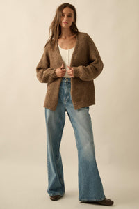 In My Feelings Textured Knit Open-Front Cardigan - ShopPromesa