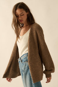 In My Feelings Textured Knit Open-Front Cardigan - ShopPromesa