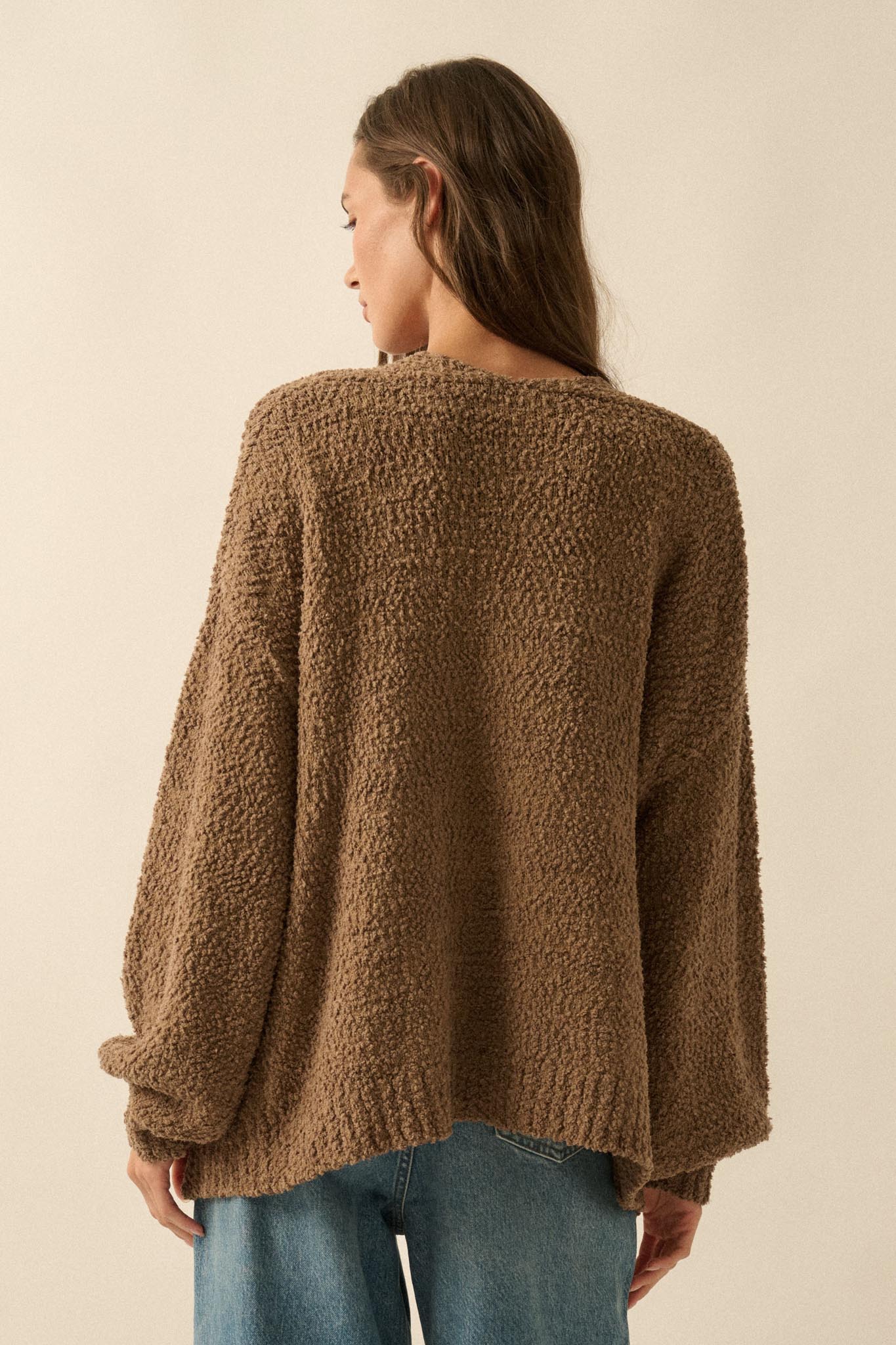 In My Feelings Textured Knit Open-Front Cardigan - ShopPromesa