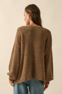 In My Feelings Textured Knit Open-Front Cardigan - ShopPromesa