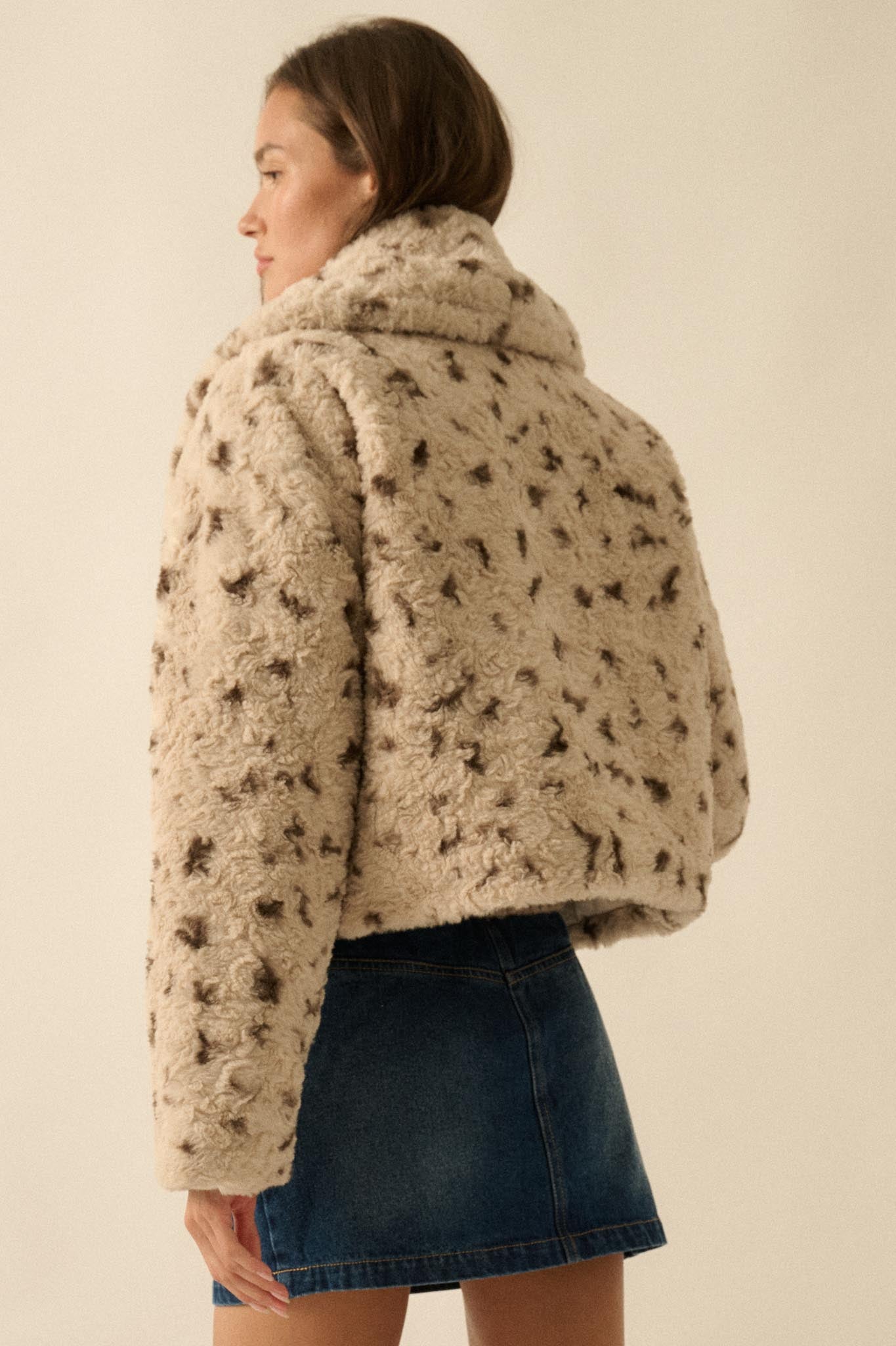 Beautiful Creature Spotted Faux Fur Jacket