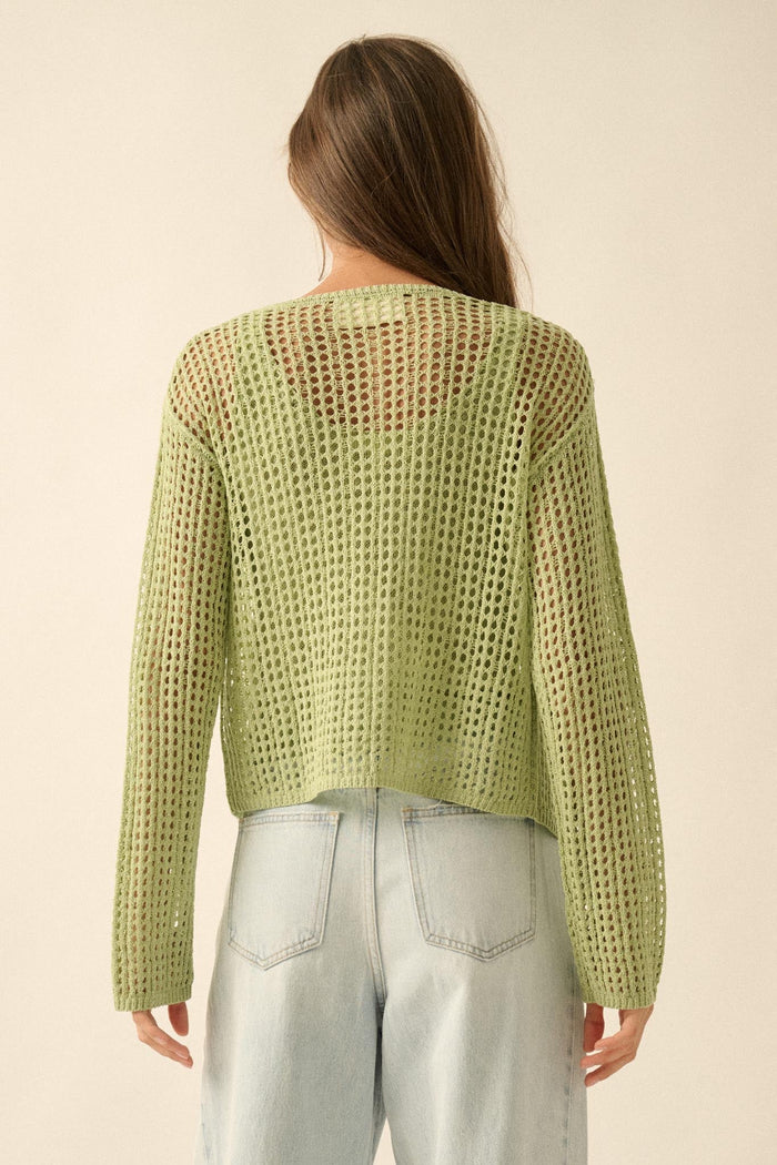 Net Worth Crochet-Knit Cardigan and Tank Set - ShopPromesa