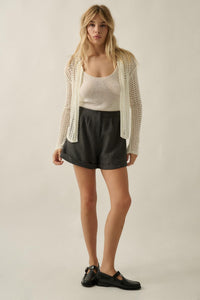 Net Worth Crochet-Knit Cardigan and Tank Set - ShopPromesa