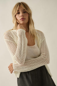 Net Worth Crochet-Knit Cardigan and Tank Set - ShopPromesa