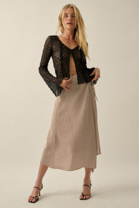 Kiss Me Quick Sheer Ruffled Floral Lace Cardigan - ShopPromesa