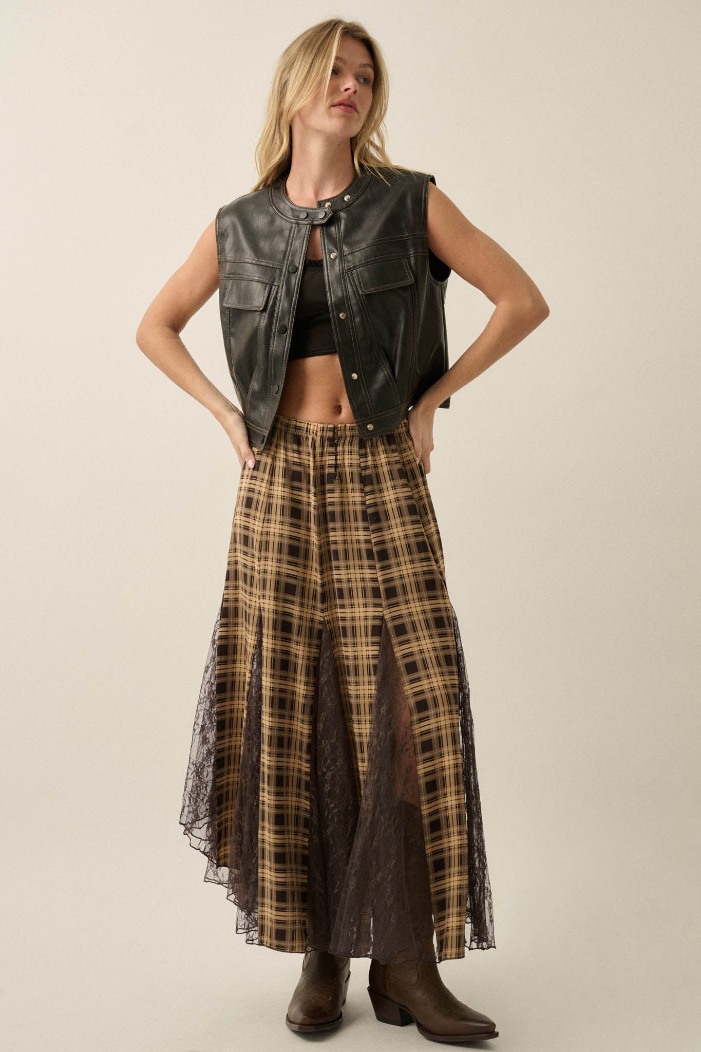 Joy Ride Vegan Leather Snap-Front Moto Vest - ShopPromesa
