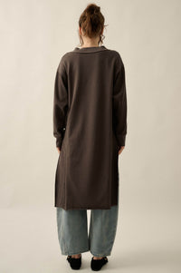 Switched Off French Terry Button-Up Duster Cardigan - ShopPromesa