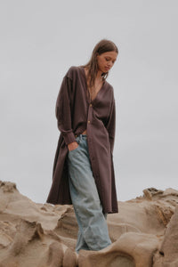 Switched Off French Terry Button-Up Duster Cardigan - ShopPromesa