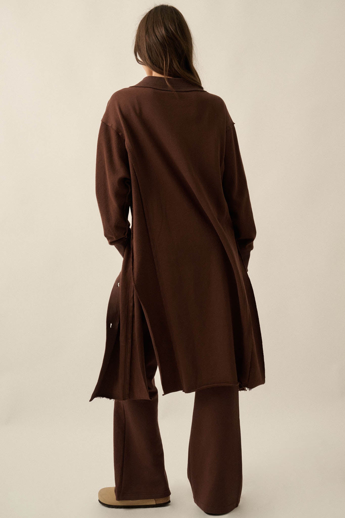 Switched Off French Terry Button-Up Duster Cardigan - ShopPromesa