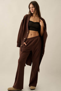 Switched Off French Terry Button-Up Duster Cardigan - ShopPromesa