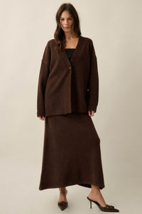 Soft Power Solid Knit One-Button Oversize Cardigan - ShopPromesa