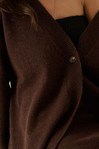 Soft Power Solid Knit One-Button Oversize Cardigan - ShopPromesa