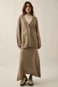 Soft Power Solid Knit One-Button Oversize Cardigan - ShopPromesa