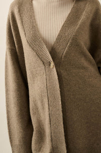 Soft Power Solid Knit One-Button Oversize Cardigan - ShopPromesa