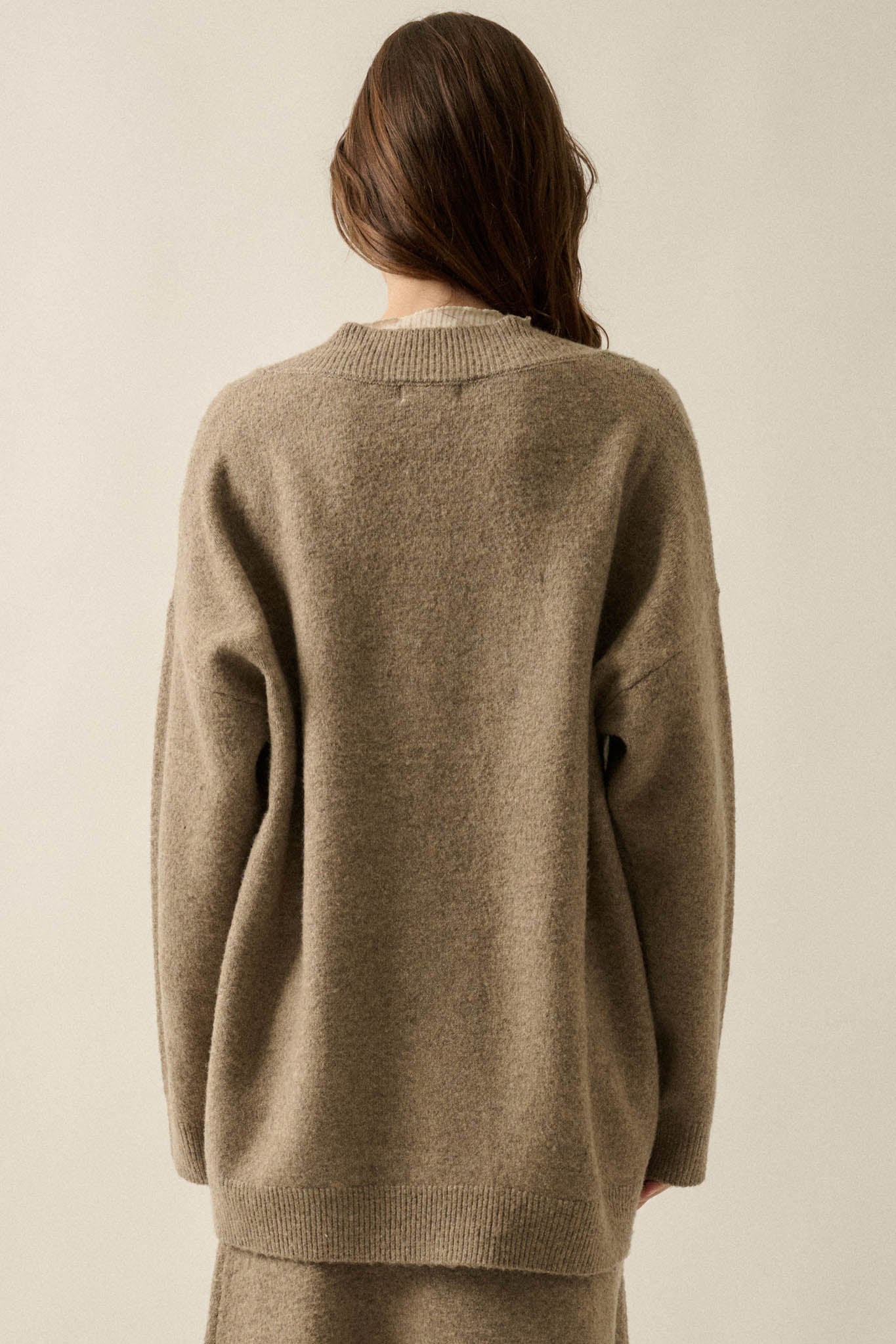 Soft Power Solid Knit One-Button Oversize Cardigan - ShopPromesa